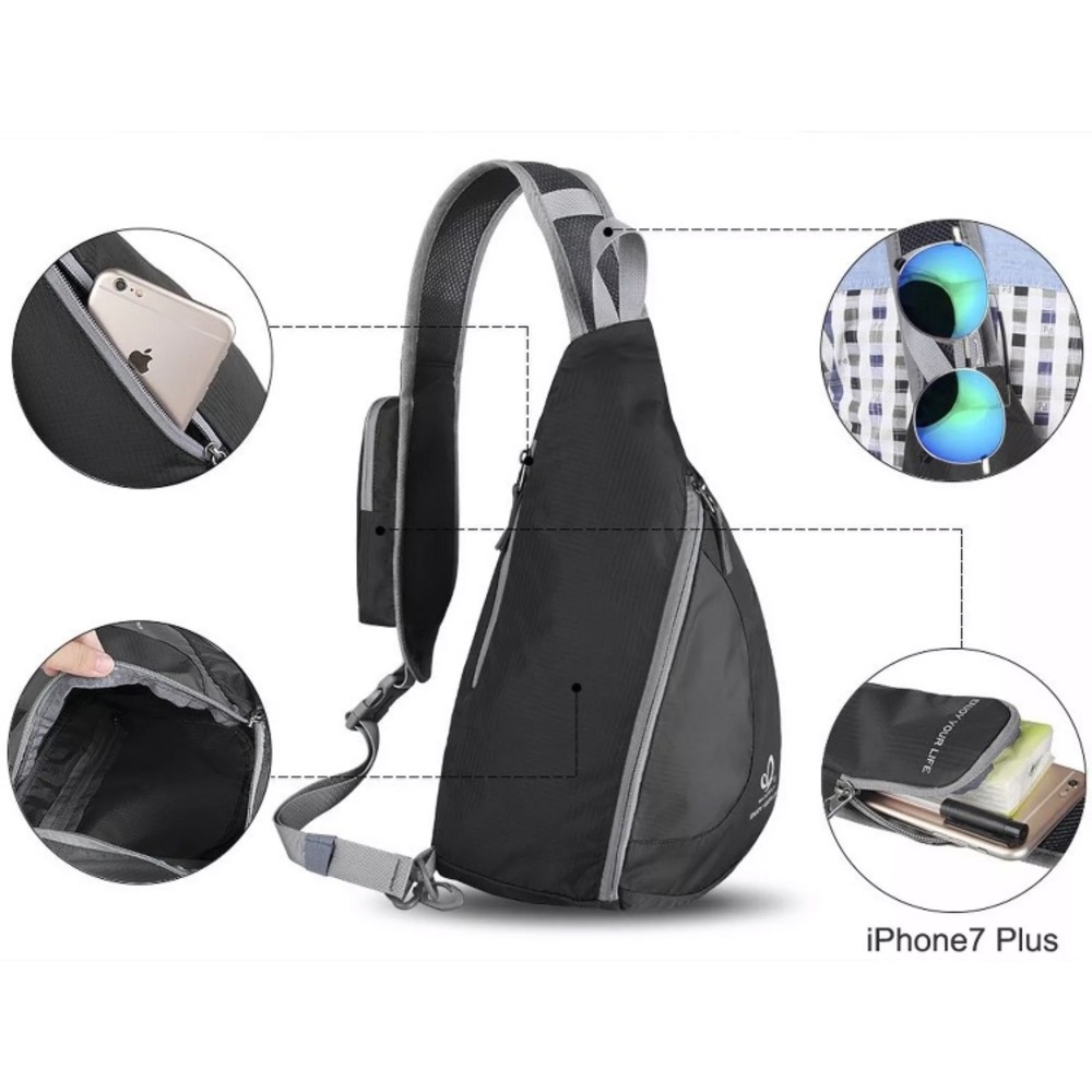 WATERFLY Sling Chest Backpacks Shoulder Triangle - Picture 5 of 7